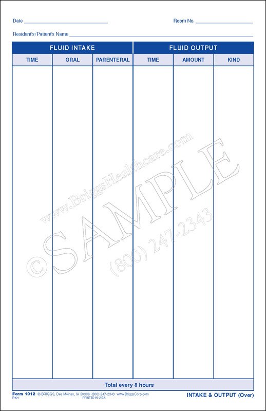Intake And Output Sheet
