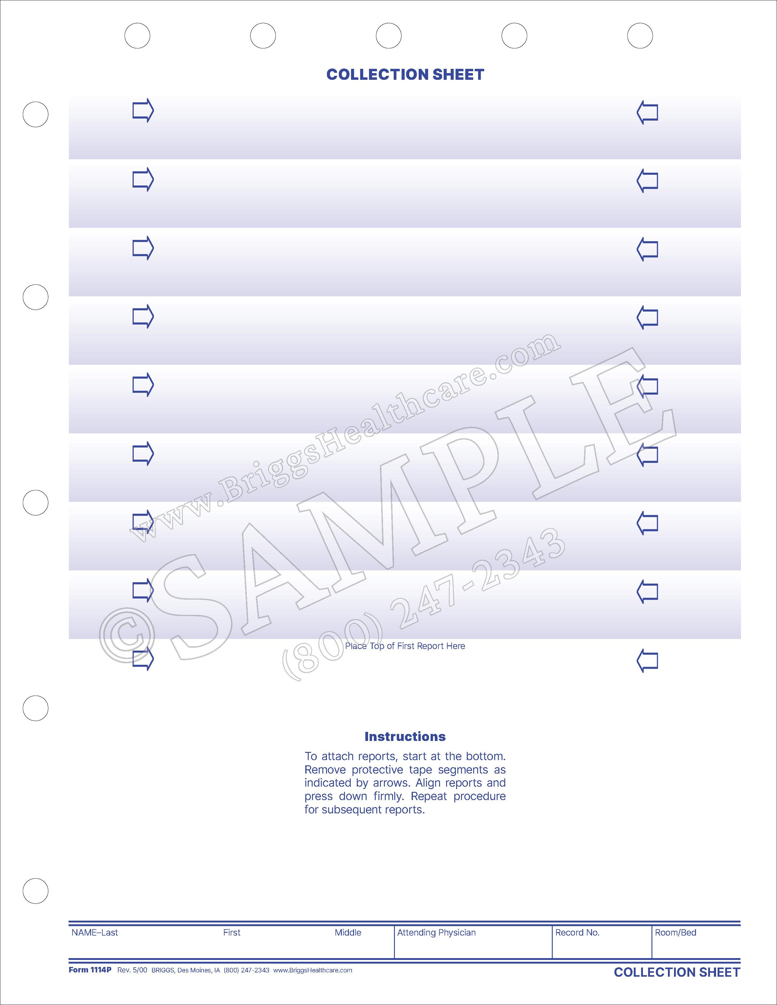 Collection Sheet