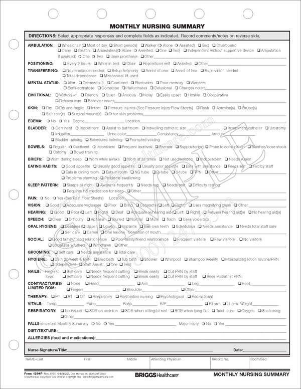 monthly nursing summary nursing monthly summary charting