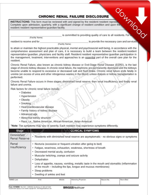 Cms 3427 Form.pdf Diagnosis Disclosure - Chronic Renal Failure - DIGITAL FORM