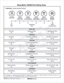 Wong-Baker Faces Pain Rating Scale - 8 Languages