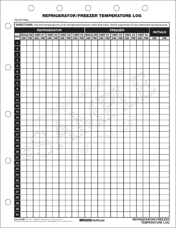 refrigerator freezer log form nursing assessment form sample