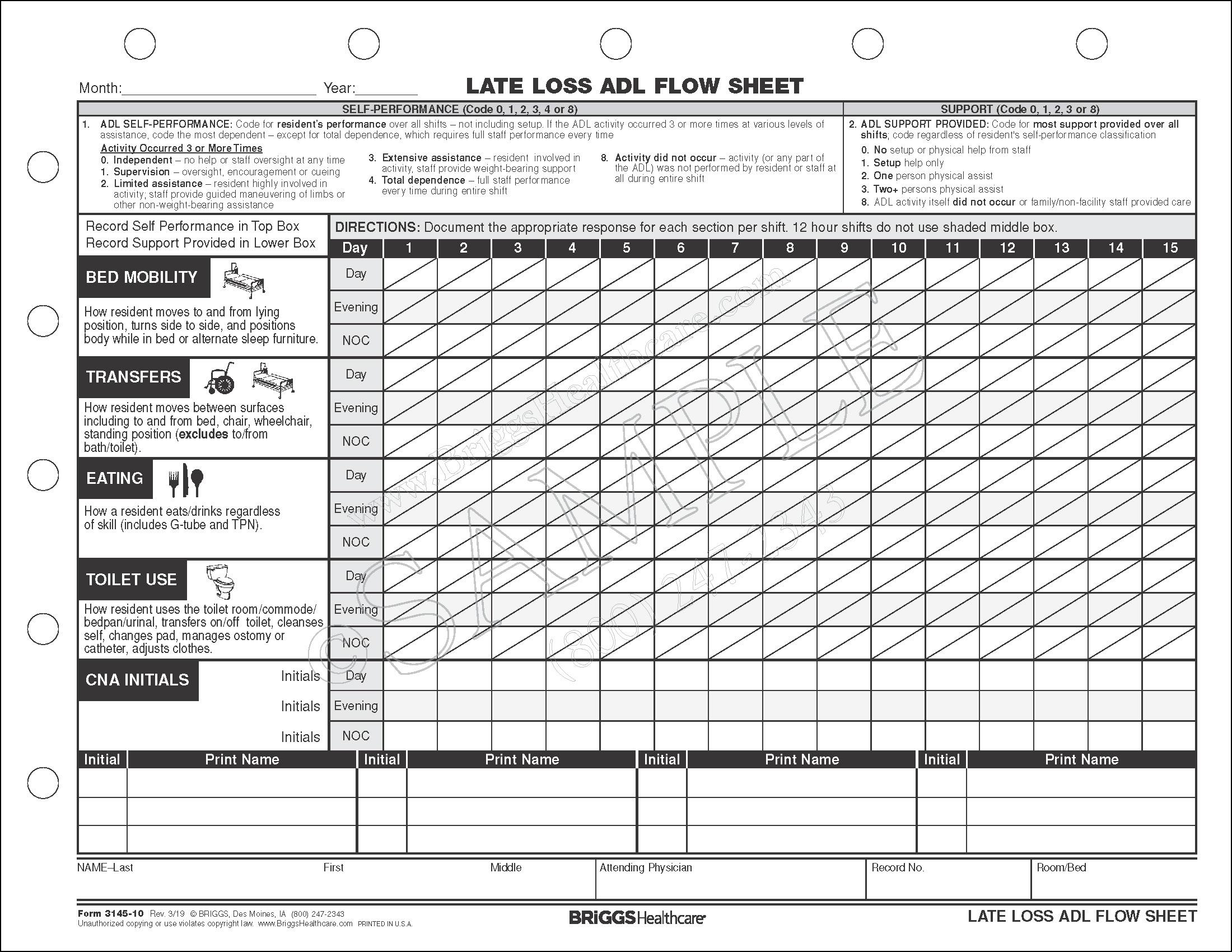 Adl Charting Form