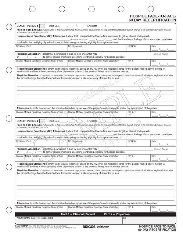 Face To Face Encounter Form For Hospice