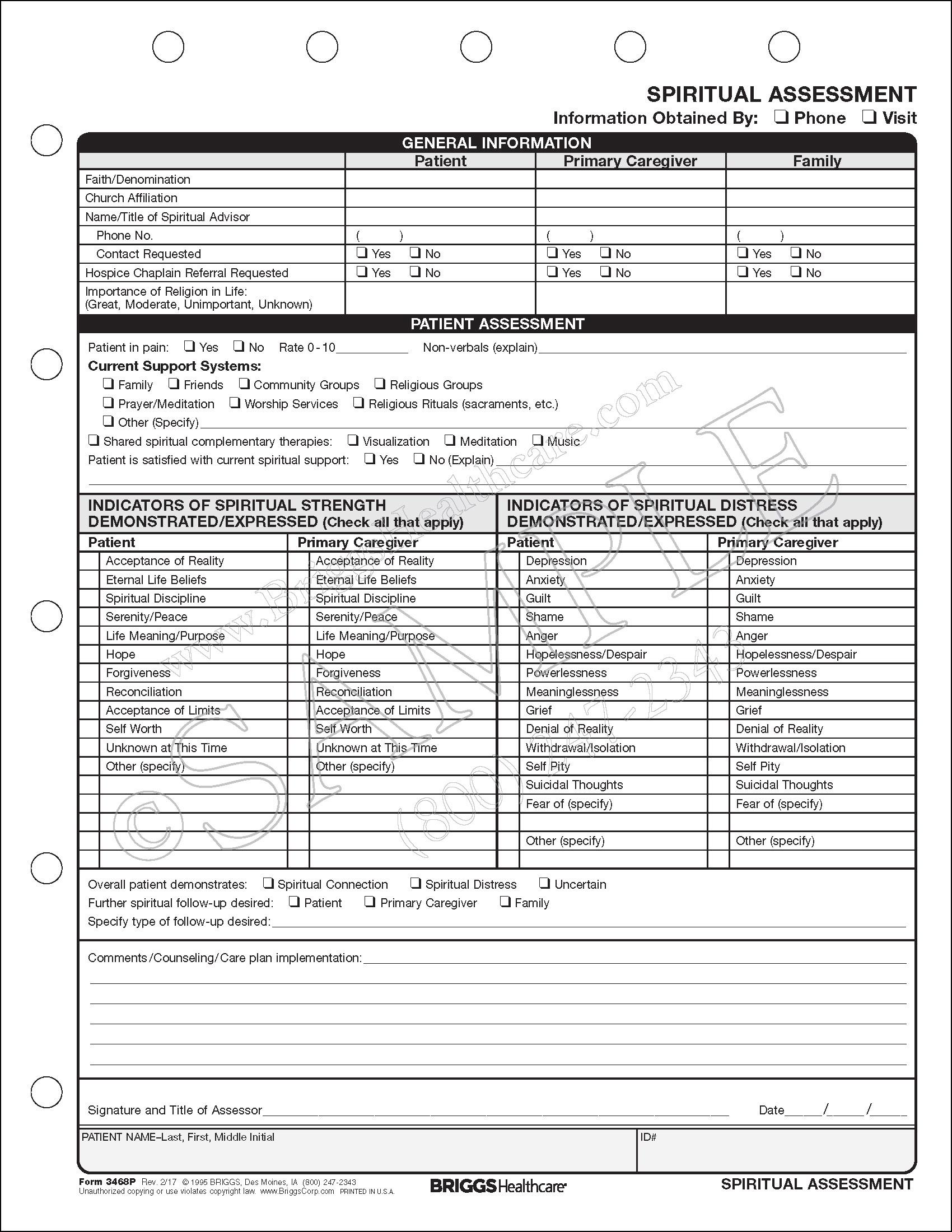 spiritual assessment form bed rail assessment form