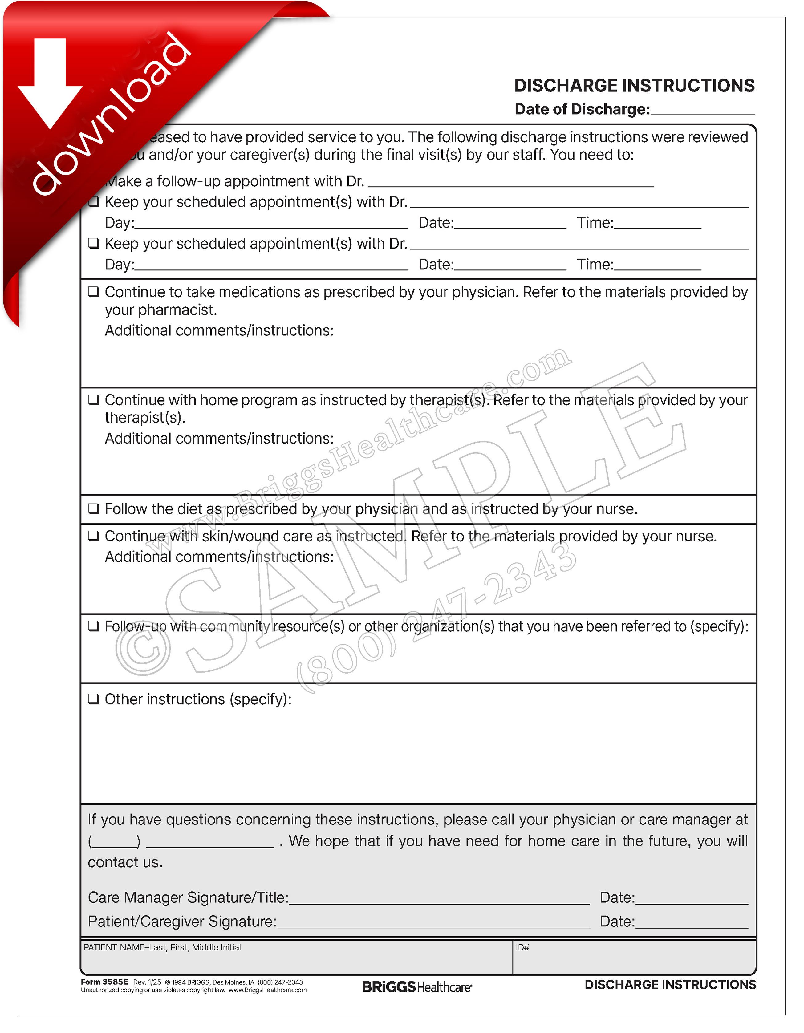 Discharge Instructions - Home Health