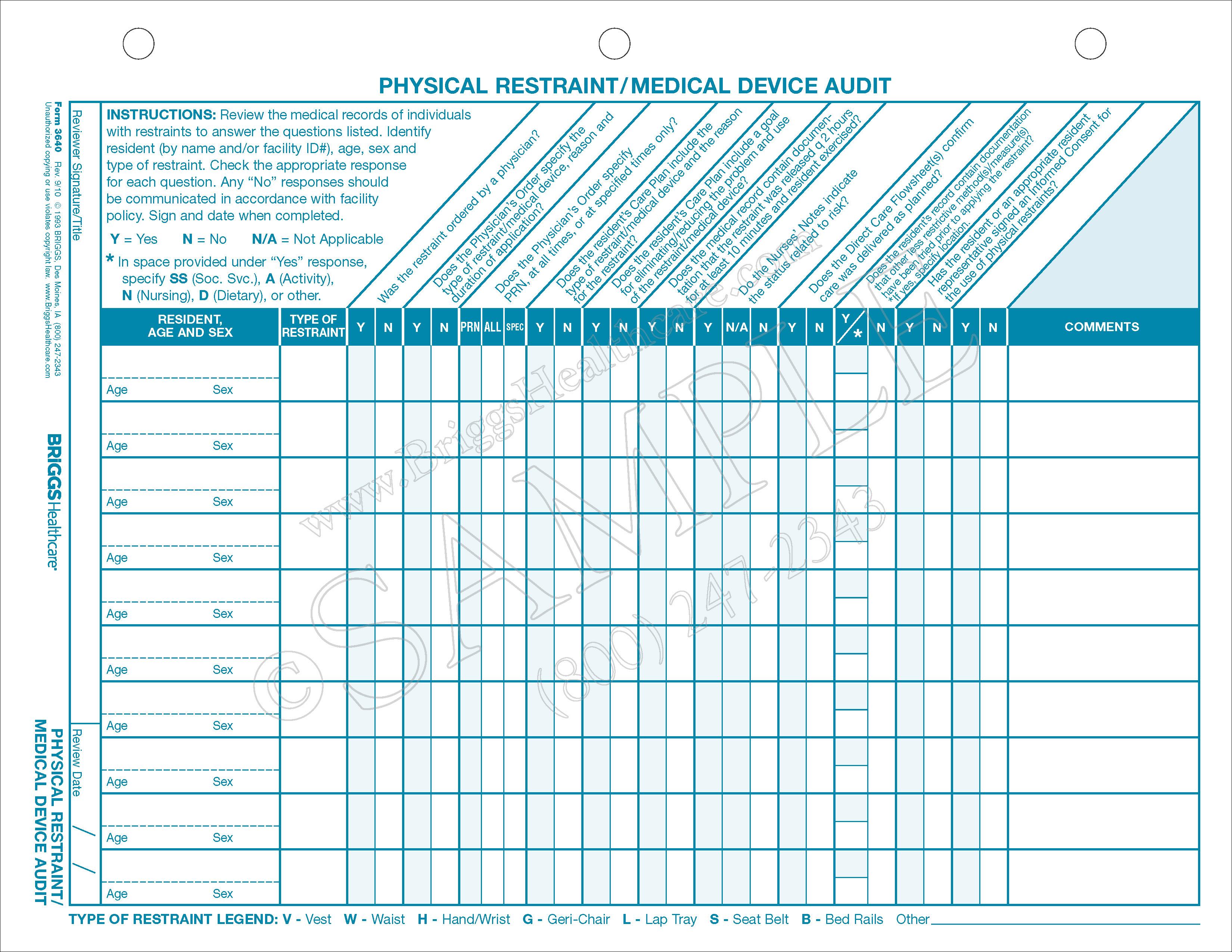 Home Health Chart Audit Forms