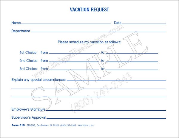 employee vacation request forms