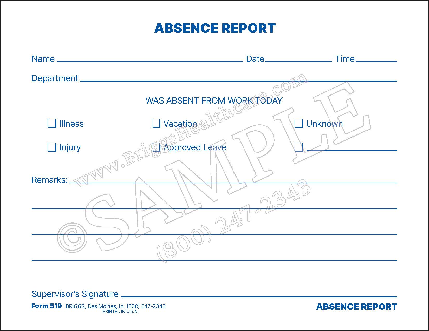 Absence Report