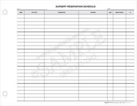 surgery reservation schedule sheet
