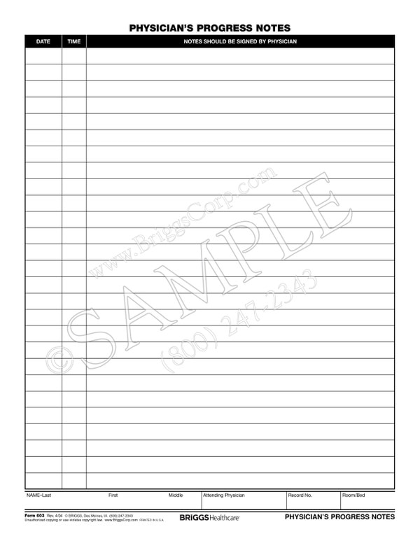 blank nursing notes