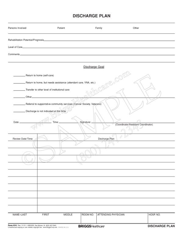 discharge plan form assisted living business plan