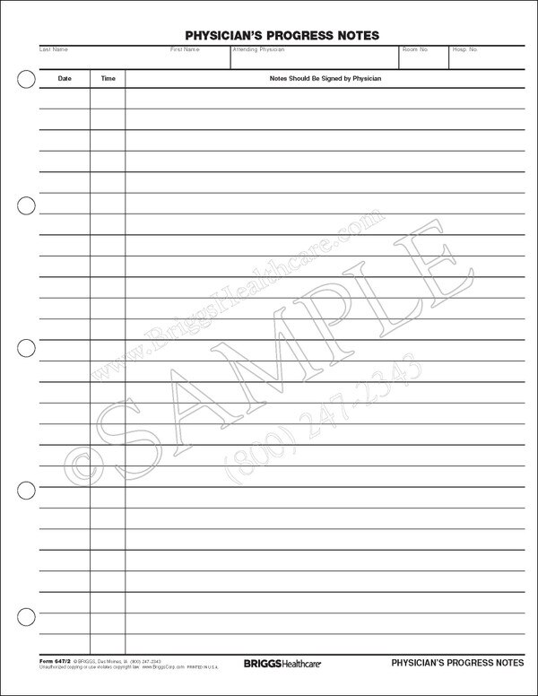 physicians progress notes 2 sided form nursing progress notes form