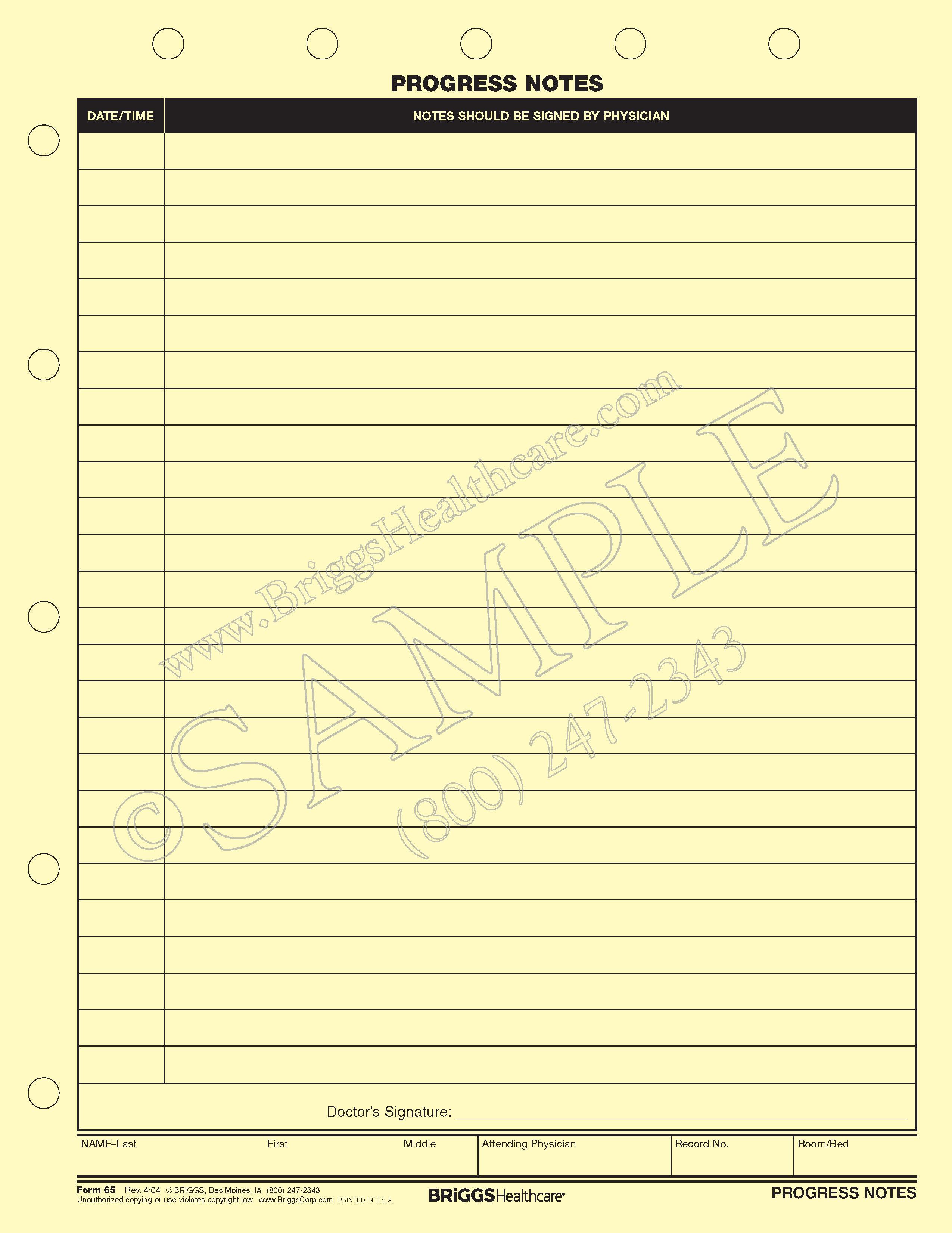Progress Notes Form