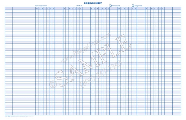 Monthly Schedule Sheet Monday Through Sunday