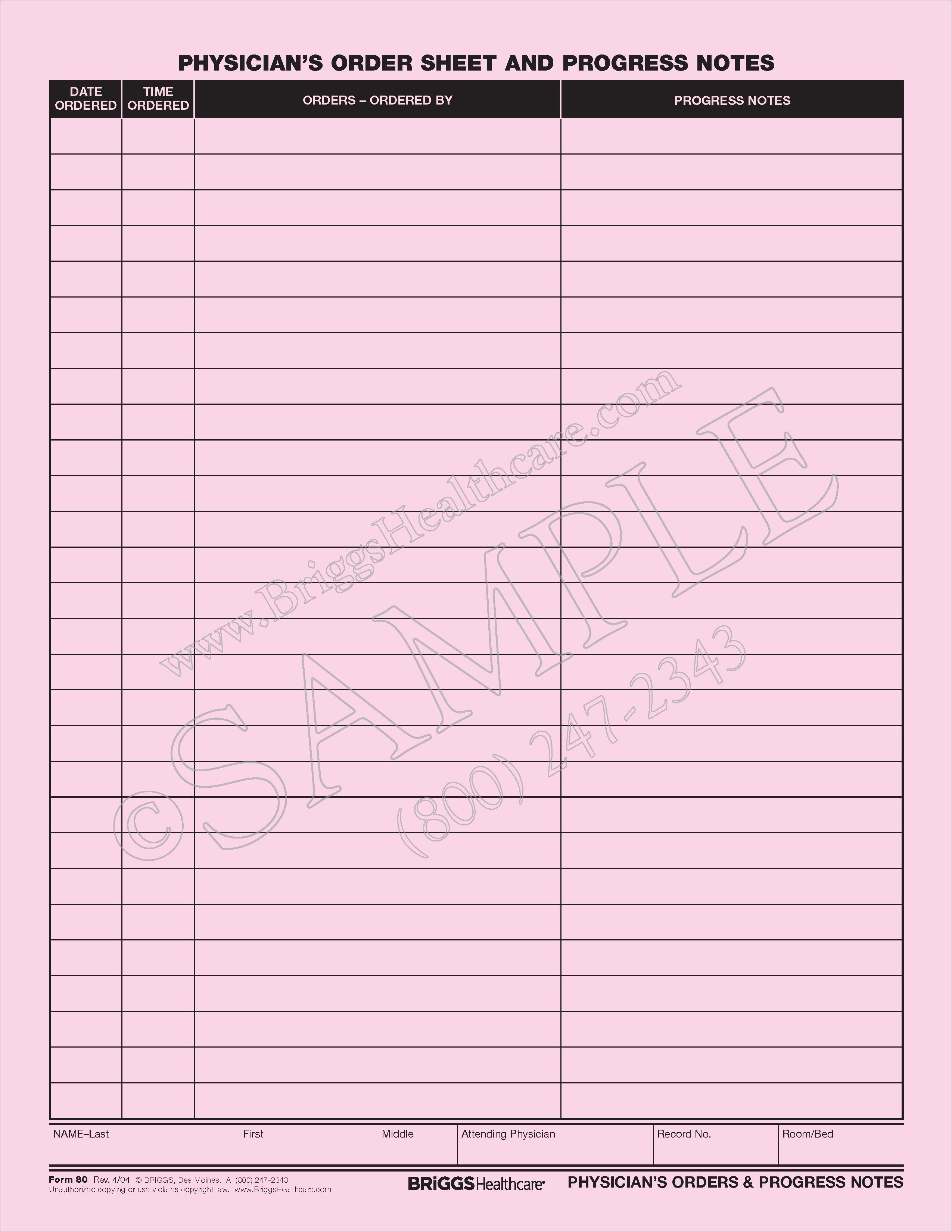 physicians orders sheet and progress notes form physician progress notes template