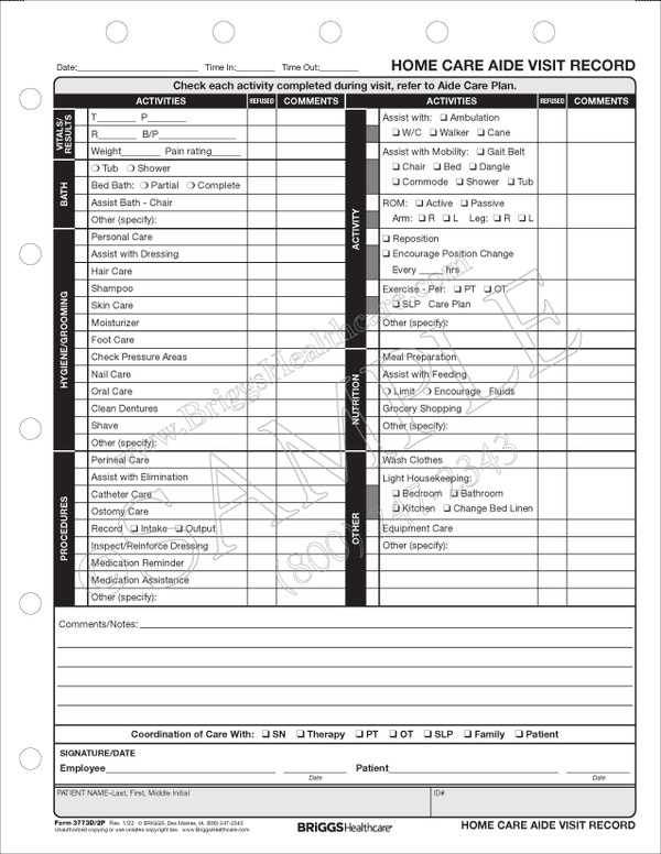 products-documentation-home-health-hospice-nursing-forms-aide-records for Free Printable Home Health Care Forms Products > Documentation > Home Health & Hospice > Nursing Forms > Aide Records for Free Printable Home Health Care Forms