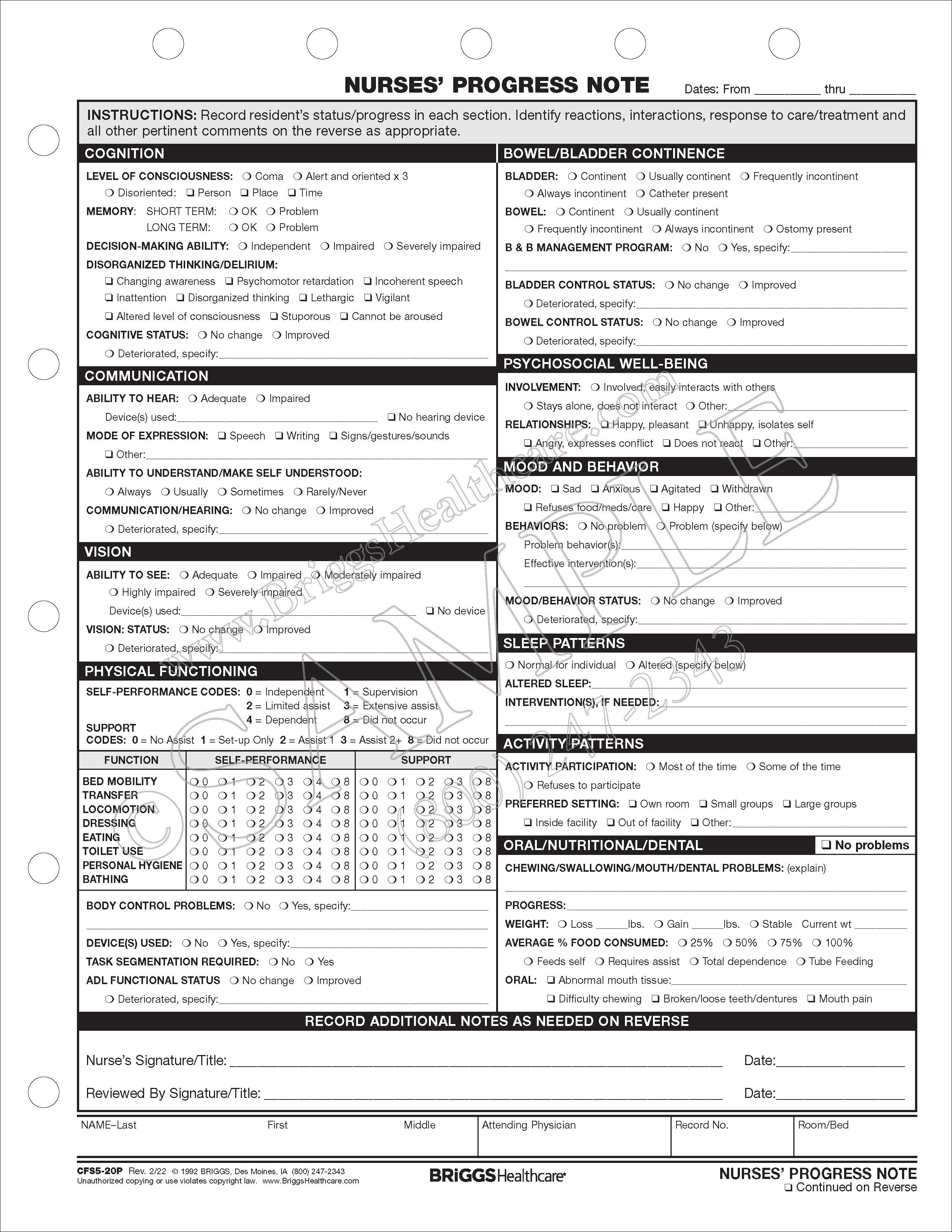 nurses progress note progress note
