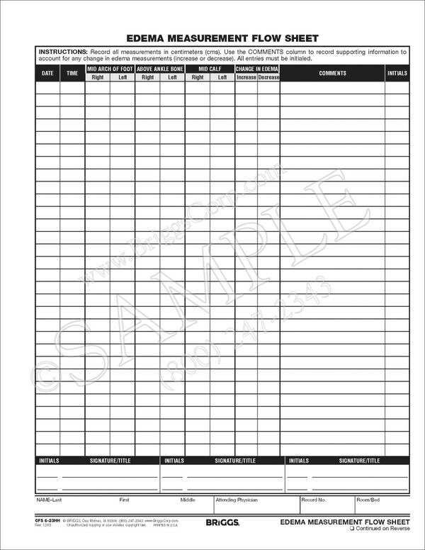 Products > Documentation > Long Term Care > Nursing Forms > Flow Sheets &  Aide Records > Vital Signs & Weights