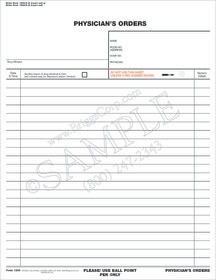 physician orders ncr 1206