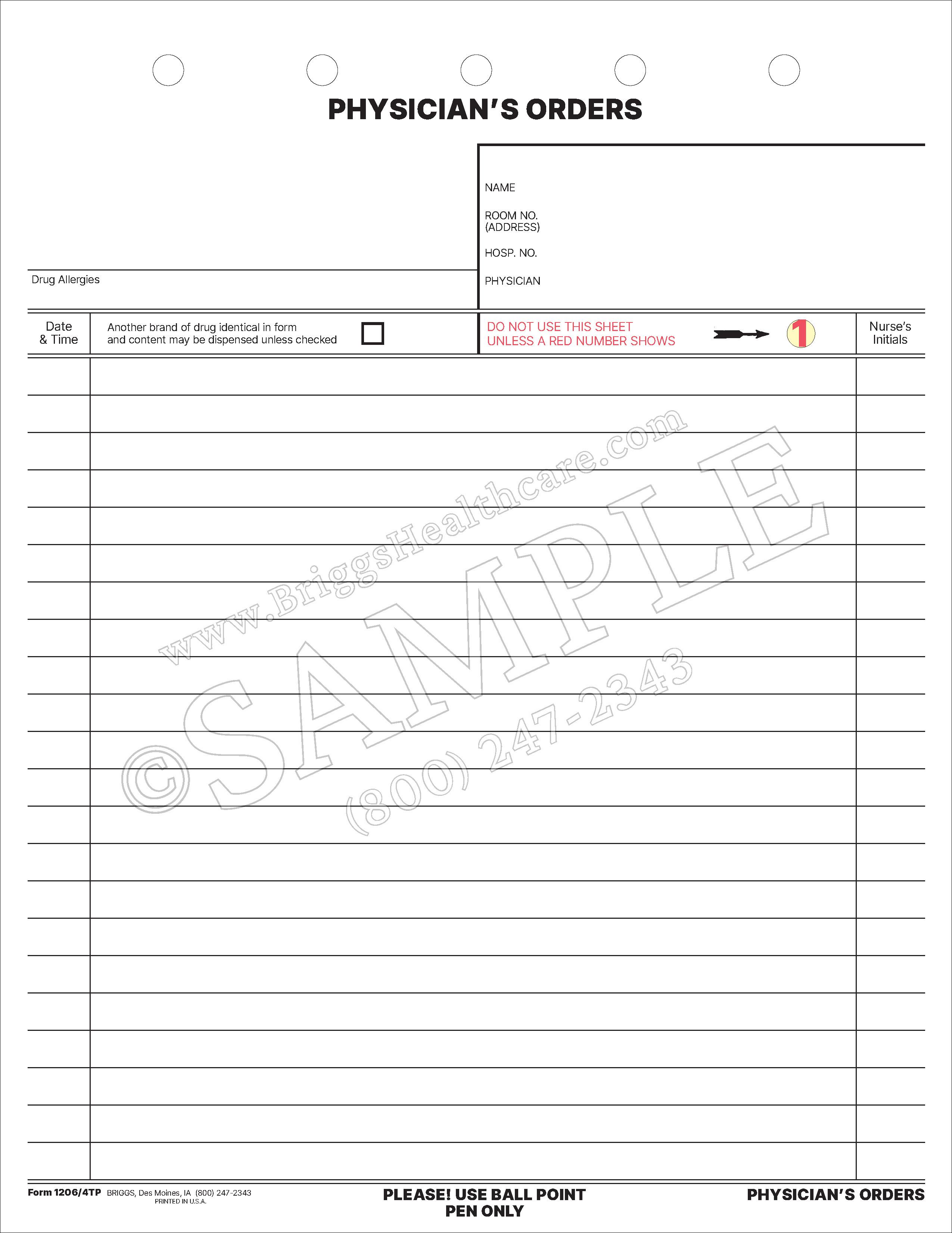 Products > Documentation > Physician & Telephone Orders > Physician Orders