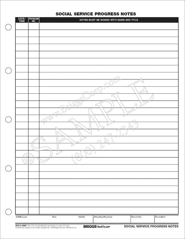 Social Service Progress Notes